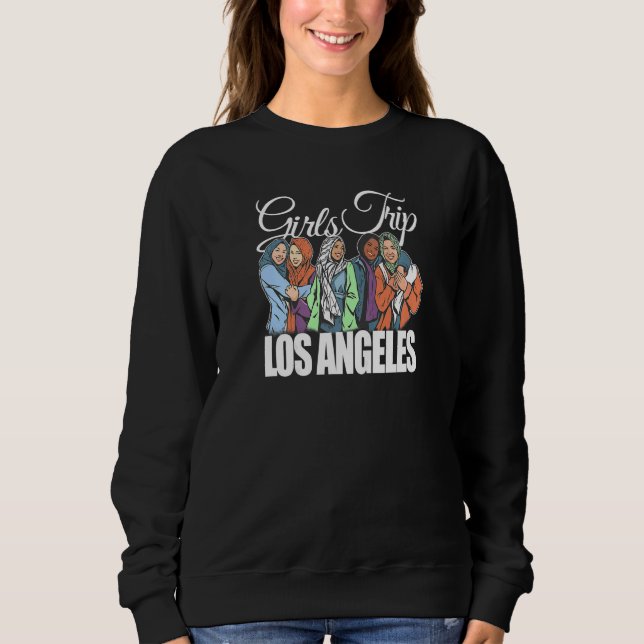 Camiseta Womens Girls Trip Los Angeles  Melanin Bestie & Be (Frente)