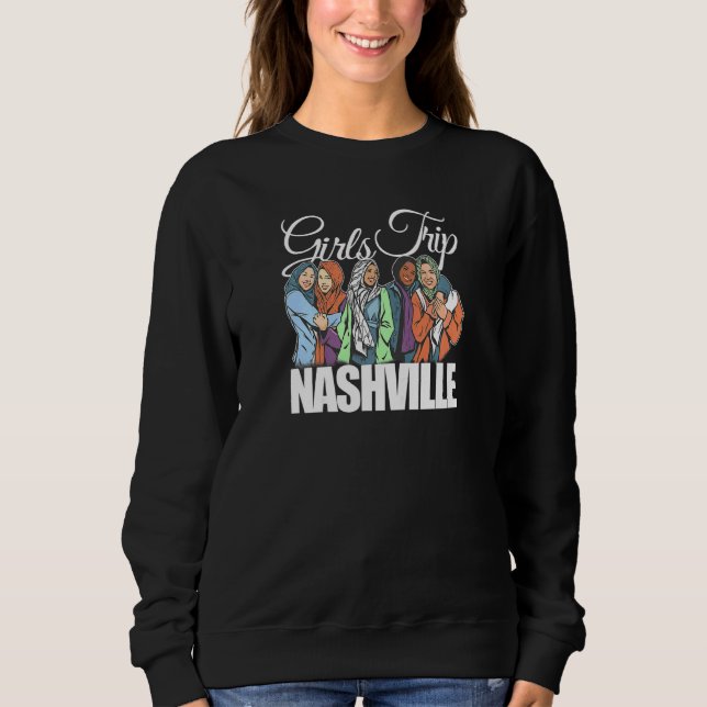 Camiseta Womens Girls Trip Nashville  Melanin Bestie & Best (Frente)