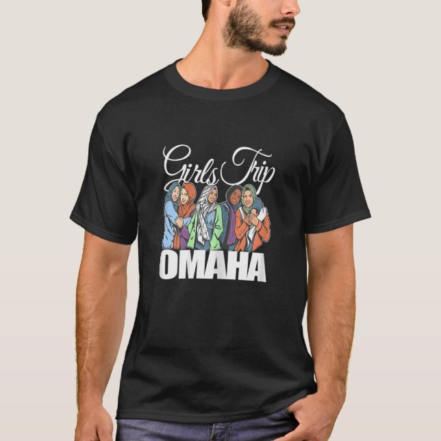 Camiseta Womens Girls Trip Omaha   Melanin Bestie & Best Fr (Frente)