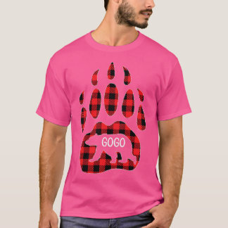 Camiseta Womens Gogo Bear Red Plaid Buffalo Gogo Matching F