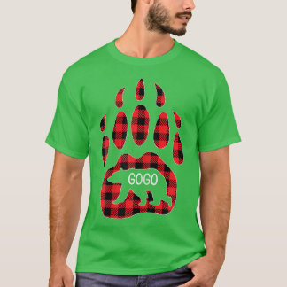 Camiseta Womens Gogo Bear Red Plaid Buffalo Gogo Matching F