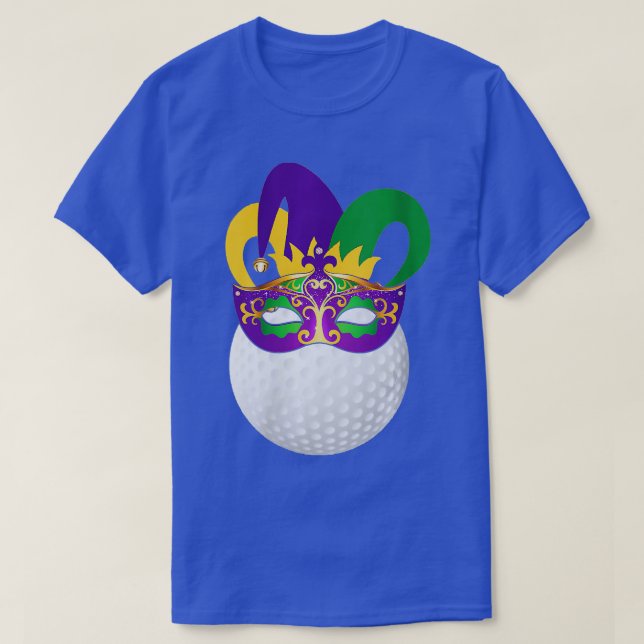 Camiseta Womens Golf Vestindo Mardi Gras Carnaval Mask Golf (Frente do Design)