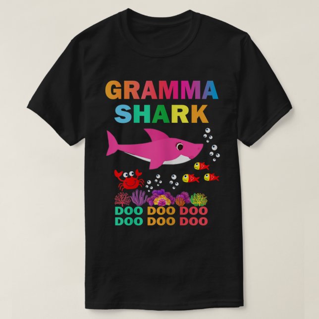 Camiseta Womens Gramma Shark Shirt Matching Family Mother's (Frente do Design)