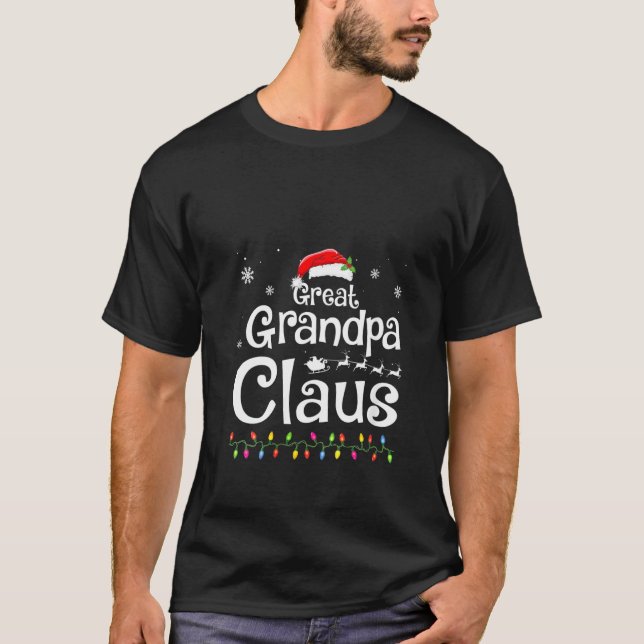 Camiseta Womens Great Grandpa Claus Funny Family Santa Paja (Frente)