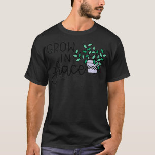 Camiseta Womens Grow In Grace Succulent Plant Faith Christi