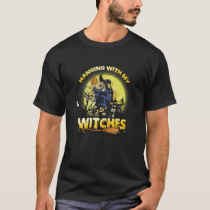 Camiseta Womens Hanging With My Witches Funny Halloween Sca