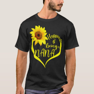 Camiseta Womens Happiness Is Being A Nana Sunflower Lover G