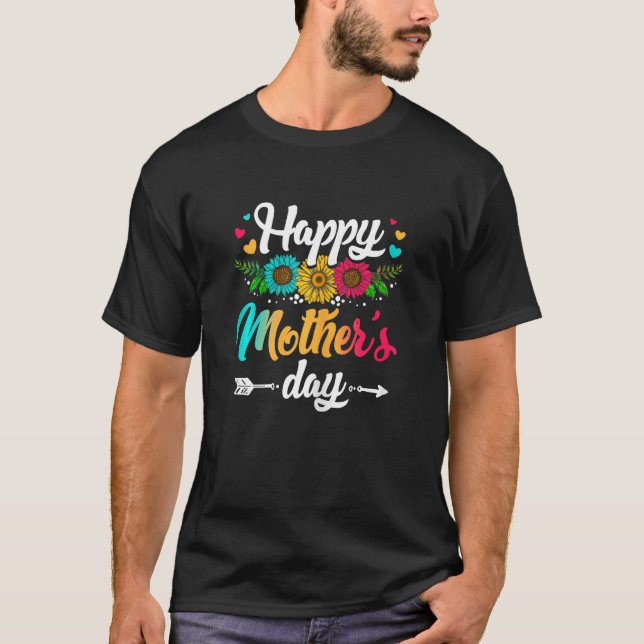 Camiseta Womens Happy Mother s Day 2023 Cute Floral Girl Wo (Frente)