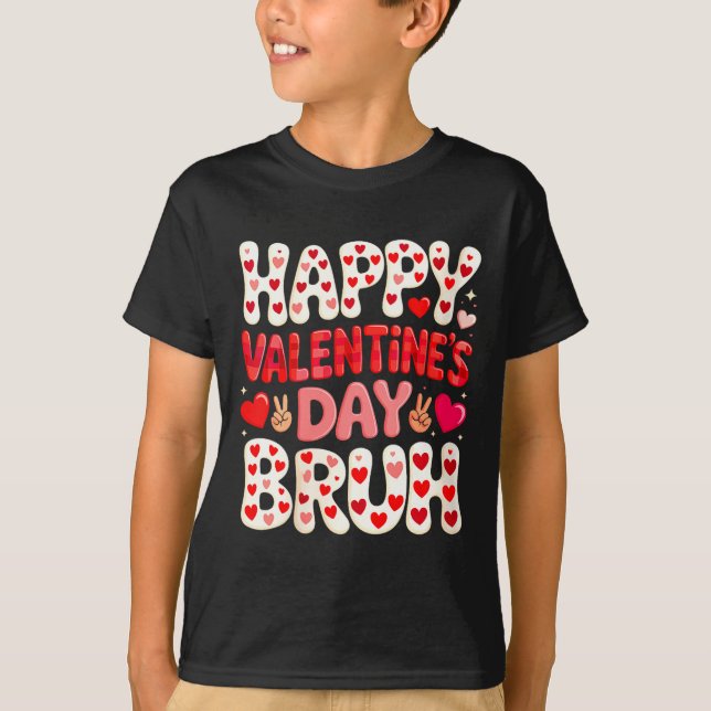 Camiseta Women's Happy Valentine's Day Hearts Matching Kids (Frente)