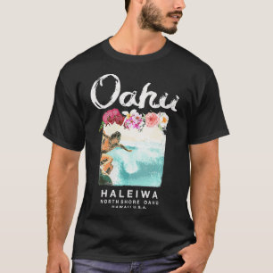 Camiseta Womens Hawaii North Shore Oahu Haleiwa Surfing Vin