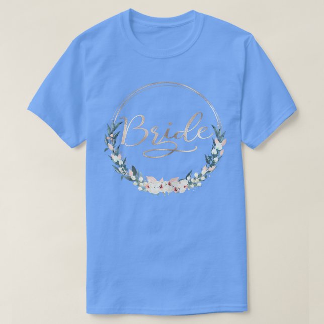 Camiseta Womens Hen Party Team Bride Flower Wreath  (Frente do Design)