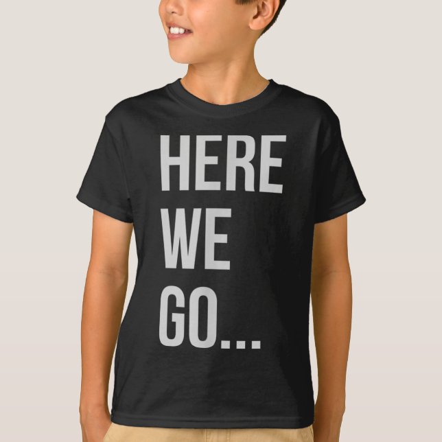 Camiseta Womens Here We Go Xl Heather Blue  (Frente)
