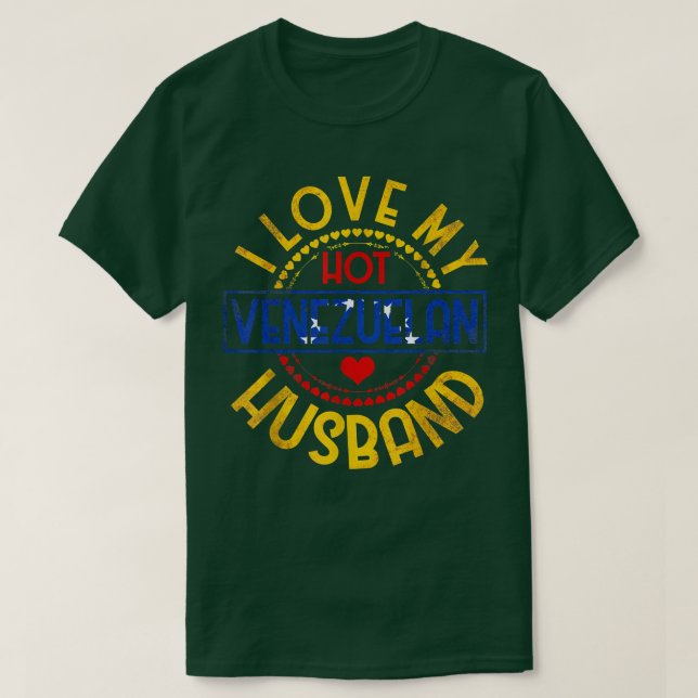 Camiseta Womens I Love My Hot Venezuelan Husband Venezuela  (Frente do Design)