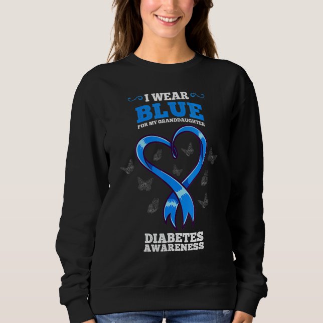 Camiseta Womens I Wear Blue For My Granddaughter Diabetes A (Frente)