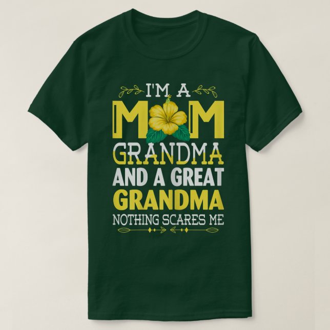 Camiseta Womens I'm A Mom Grandma Great Nothing Scares Me M (Frente do Design)