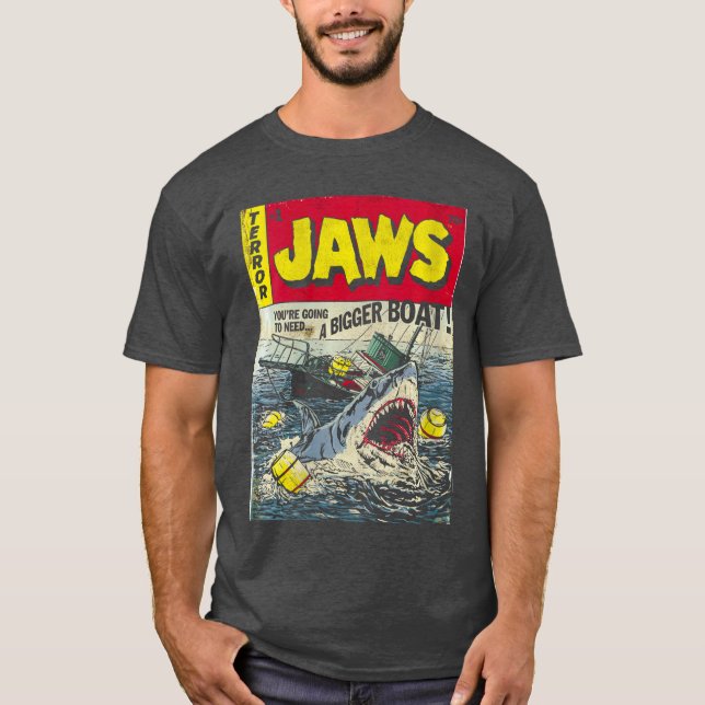 Camiseta Womens Jaws Pulp Attack Comic Cover VNeck retro (Frente)