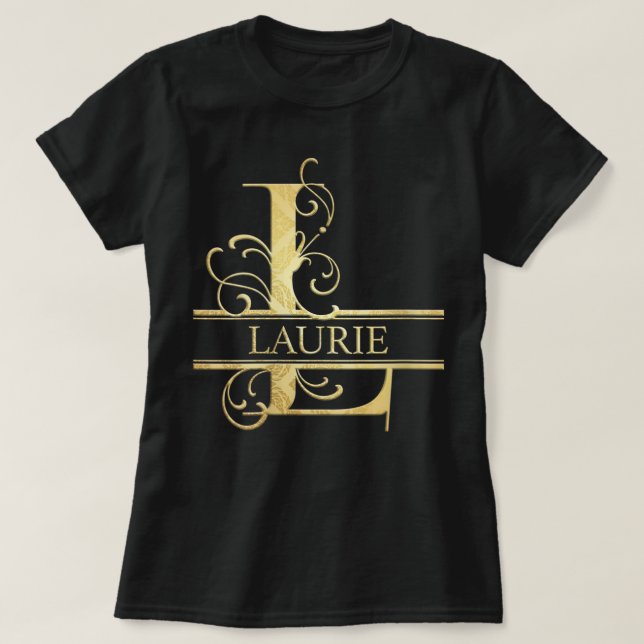 Camiseta Womens Laurie Name V-Neck (Frente do Design)
