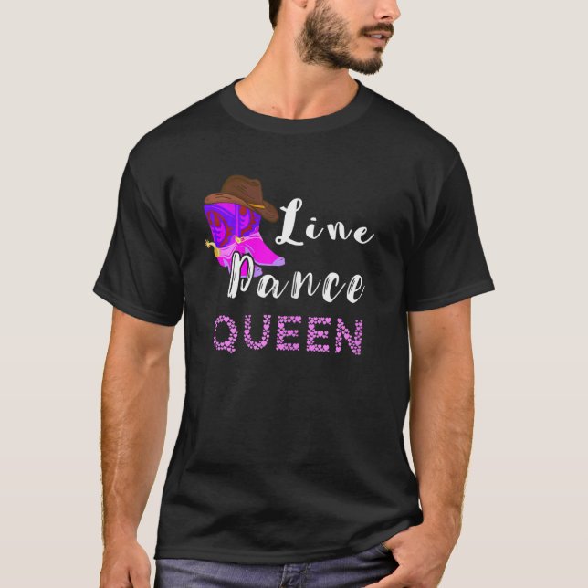 Camiseta Womens Line Dance Queen Line Dancing Western Count (Frente)