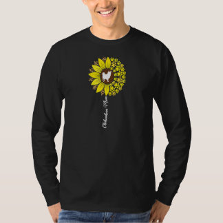 Camiseta Womens Long Haired Hair Chihuahua Mom Sunflower Ch