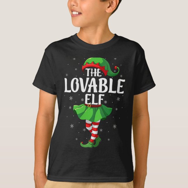 Camiseta Womens Lovable Elf Christmas Girls Women Elf Squad (Frente)