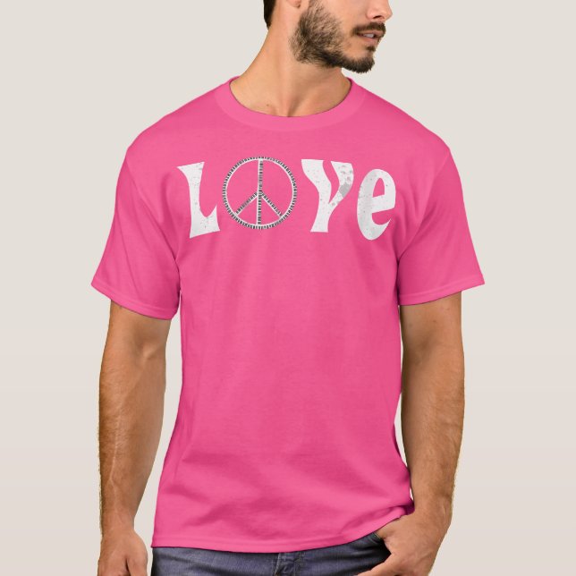 Camiseta Womens Love Of Music Peace Sign Made From Piano Ke (Frente)