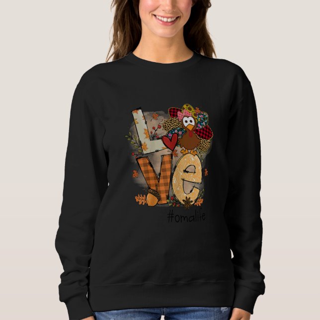 Camiseta Womens Love Turkey Oma Life Thanksgiving Fall Wome (Frente)