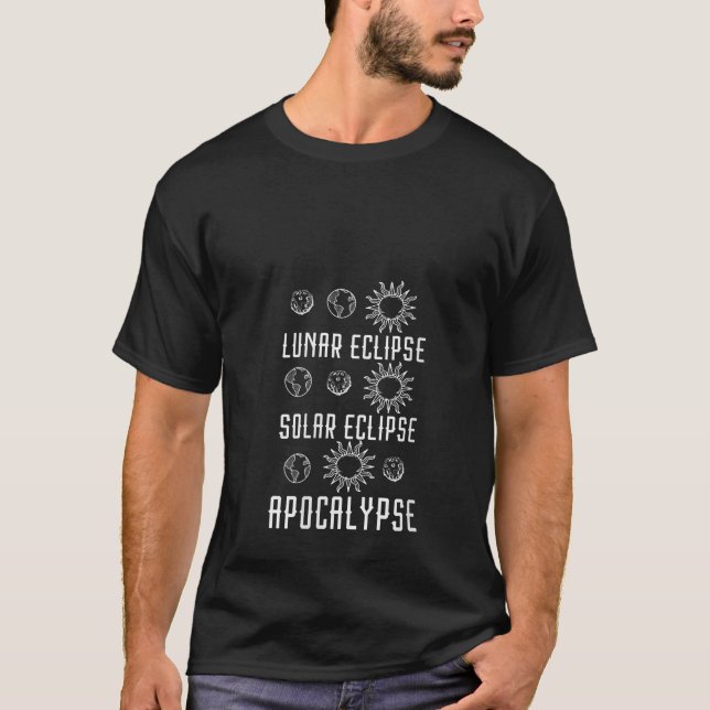 Camiseta Womens lunar eclipse solar Eclipse apocalypse Funn (Frente)