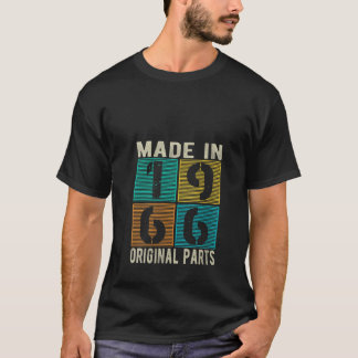 Camiseta Womens Made In 1966 Vintage Retro Original Parts B