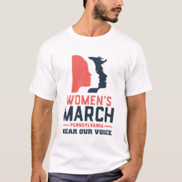 Camiseta Women's March Pensilvânia Ouça nossa voz