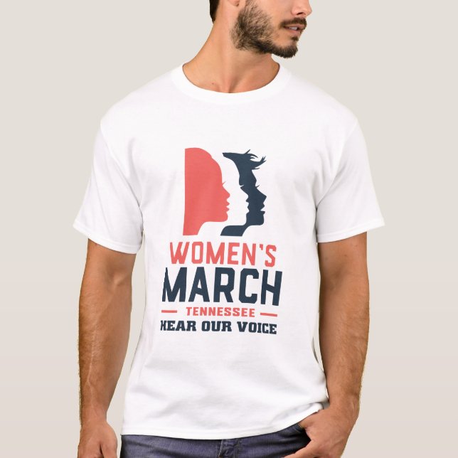 Camiseta Women's March Tennessee ouviu nossa voz (Frente)