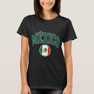 Camiseta Womens México Estilo Varsity Texto Verde do Círcul
