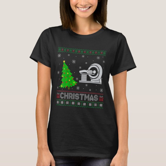 Camiseta Womens Mri Tech Xmas Tree Lighting Ugly Christmas (Frente)