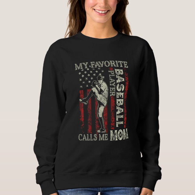 Camiseta Womens My Favorite Baseball Player Calls Me Mom US (Frente)