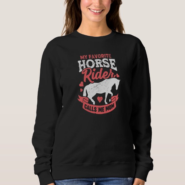 Camiseta Womens My Favorite Horse Rider Calls Me Mom Premiu (Frente)