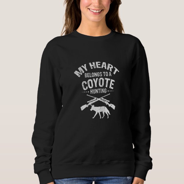Camiseta Womens My Heart belongs to a Coyote Hunter for Coy (Frente)