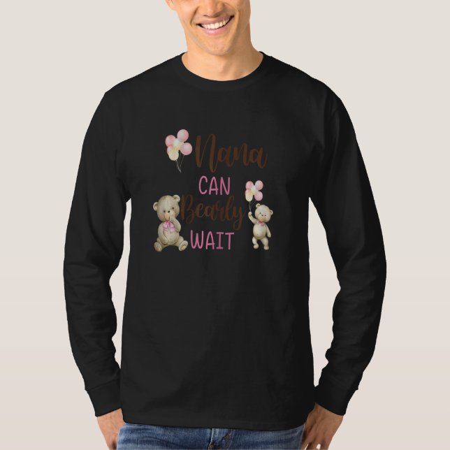 Camiseta Womens Nana We Can Bearly Wait Gender Neutral Baby (Frente)