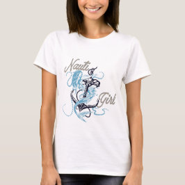 Camiseta Women's Nautical Nauti Girl Blue Mermaid Tshirt