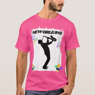 Camiseta Womens New Orleans Louisiana Skyline Music Jazz Tr