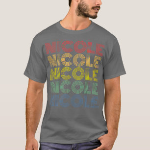 Camiseta Womens Nicole Wordmark Padrão Nome Personalizado R