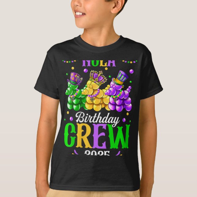 Camiseta Womens Nola Birthday Crew 2025 New Orleans Mardi G (Frente)