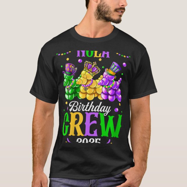 Camiseta Womens Nola Birthday Crew 2025 New Orleans Mardi G (Frente)