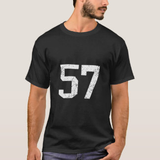 Camiseta Womens Number 57 Sports Jersey Lucky Number Retro
