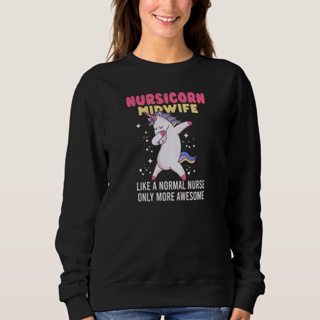 Camiseta Womens  Nursicorn Midwife Dabbing Unicorn Midwife (Frente)