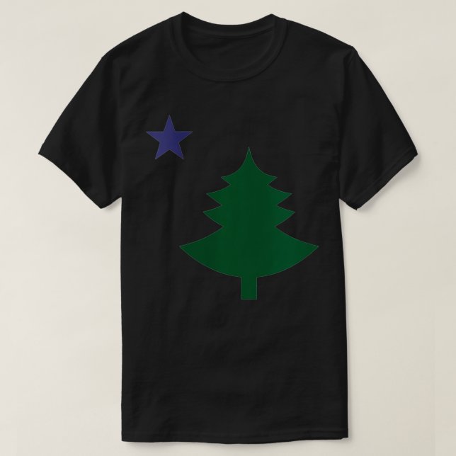 Camiseta Womens Old Maine State Flag 1901 Pine Tree VNeck  (Frente do Design)