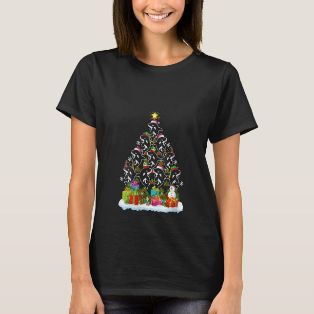 Camiseta Womens Orca Fish  Xmas Holiday  Orca Christmas Tre (Frente)
