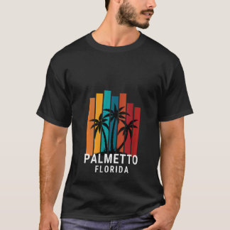 Camiseta Womens Palmetto Florida Palm Tree Retro Vacation M