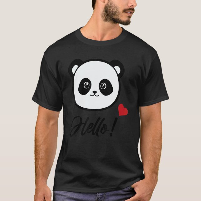 Camiseta Womens  Panda 'hello' (Frente)