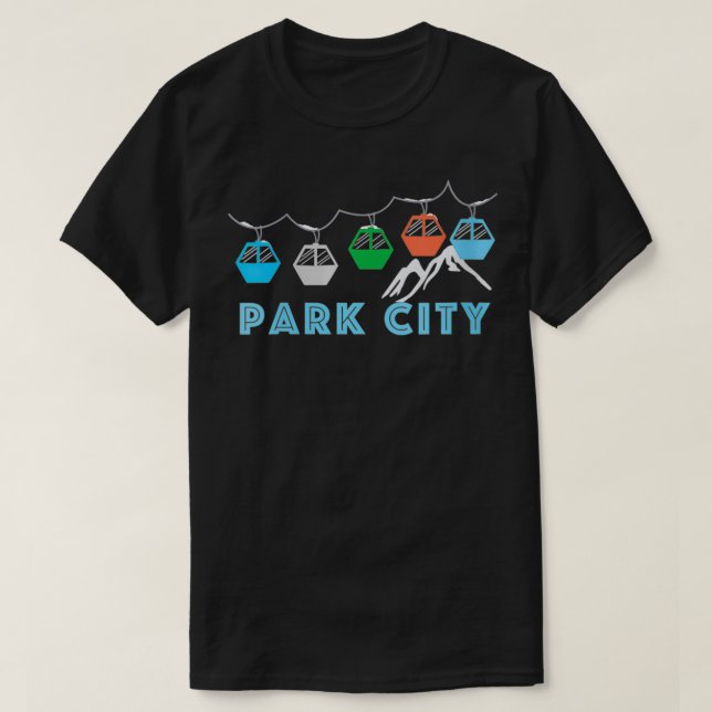 Camiseta Womens Park City Ski Mountain Gondola Park City (Frente do Design)