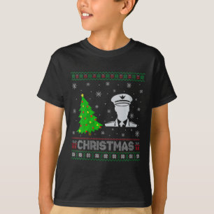 Camiseta Womens Pilot Xmas Tree Lighting Ugly Christmas Swe