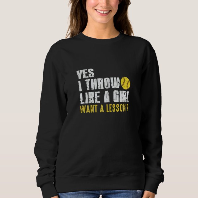 Camiseta Womens Pitchers  Softball I Throw Like A Girl Base (Frente)
